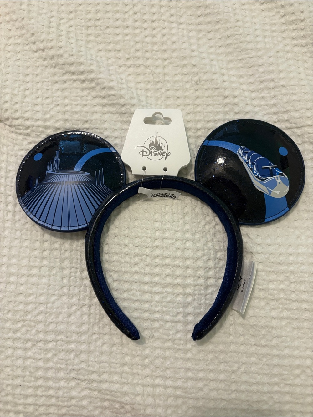 Disney World Tomorrowland Navy and Light Blue Space Mickey Ears, BNWT